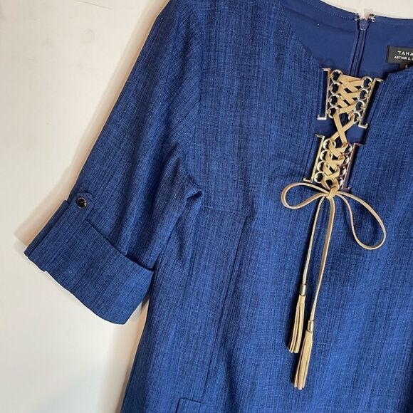 Tahari Arthur S. Levine Navy Blue Dress Size 6- New - Picture 3 of 11